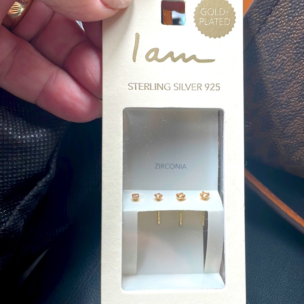 Iam Gold Plated Zirconia Earrings